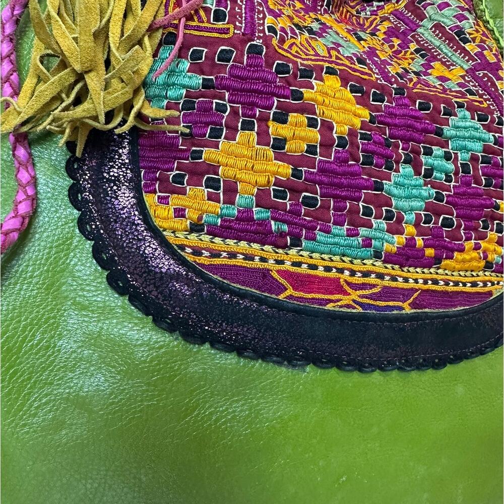 Ibiza World Family Handbag Women's Handcrafted Leather Embroidered Boho Artsy - Picture 13 of 16